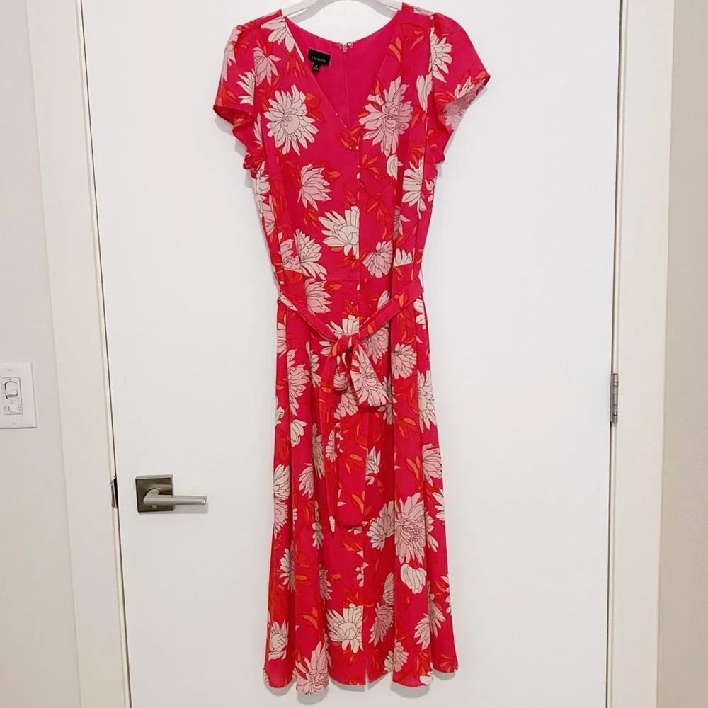 Talbots Belted Midi Shirtdress Chrysanthemum - Picture 4 of 7